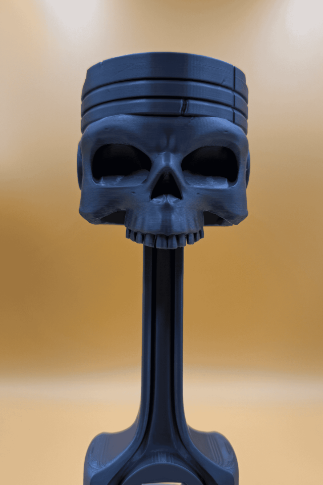 Piston Gövdeli Kurukafa Figürlü Kulaklık Standı