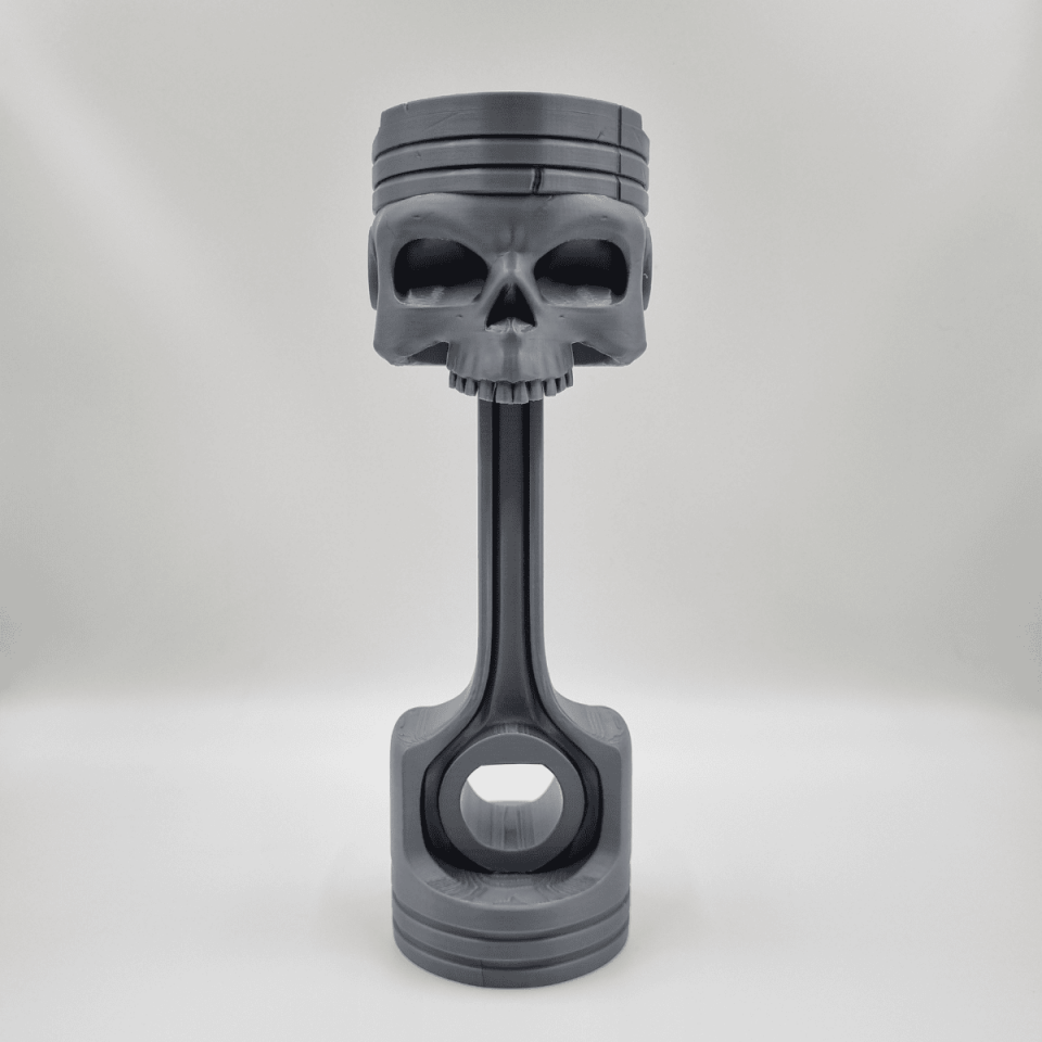Piston Gövdeli Kurukafa Figürlü Kulaklık Standı