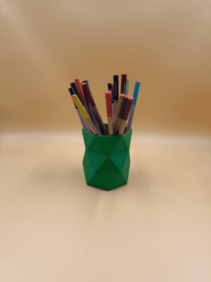 Geometrik Desenli Kalemlik Yeşil
