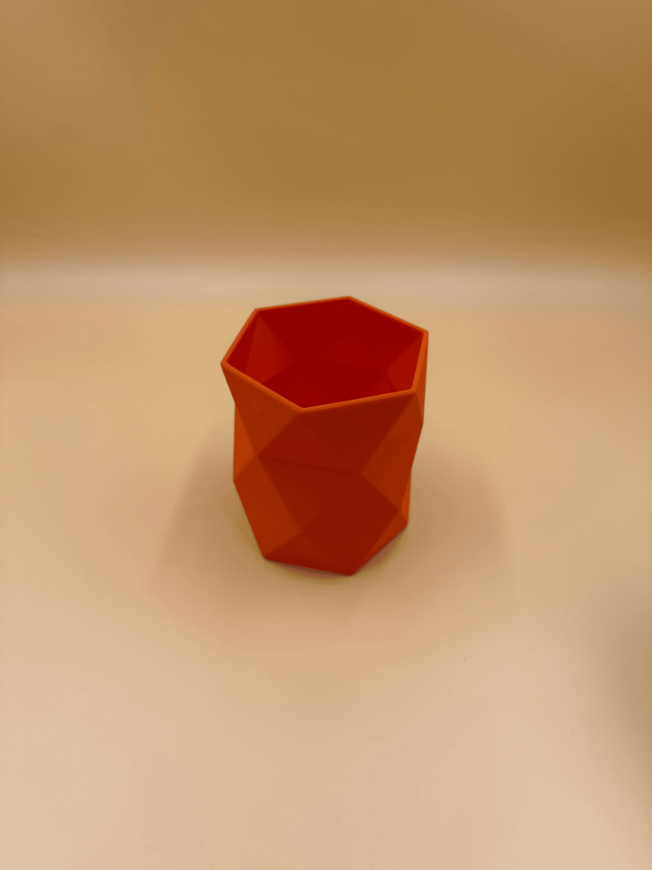 Geometrik Desenli Kalemlik Turuncu