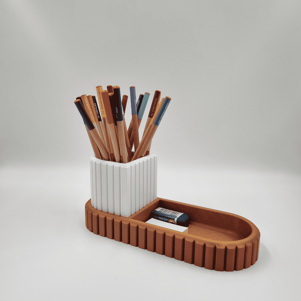 Çift Renkli Desenli Kalemlik