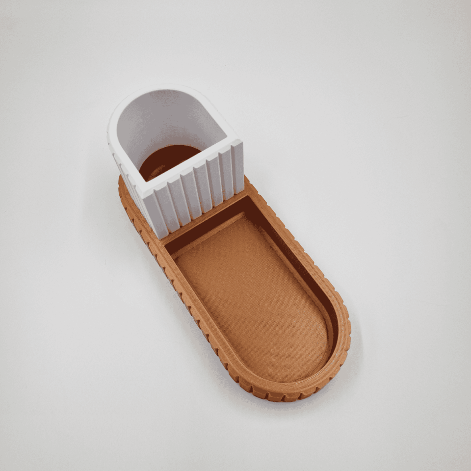 Çift Renkli Desenli Kalemlik