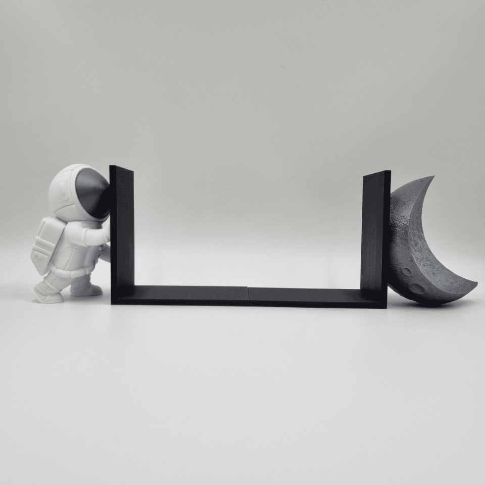 Astronot ve Ay Figürlü Kitap Standı