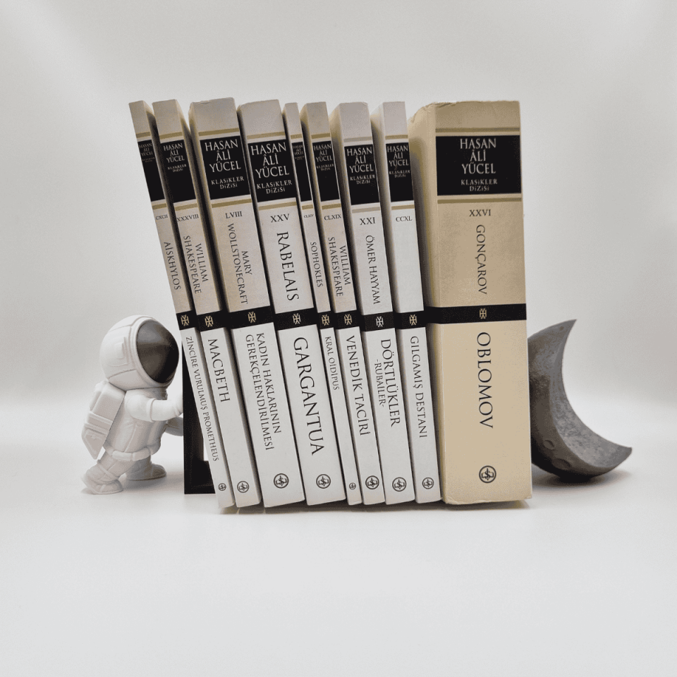 Astronot ve Ay Figürlü Kitap Standı