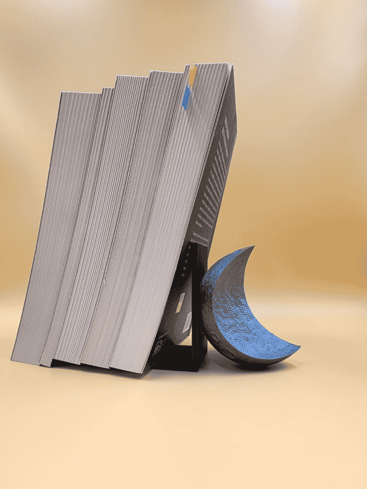 Astronot ve Ay Figürlü Kitap Standı