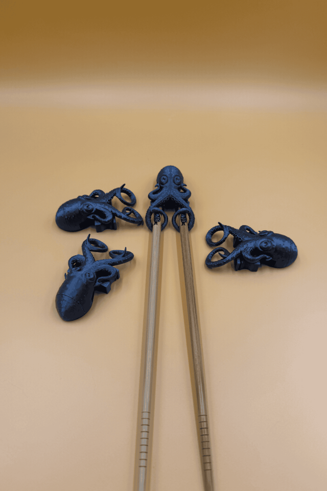 Ahtapot Chopstick Tutma Aparatı (4'LÜ) 4'lü - Gümüş
