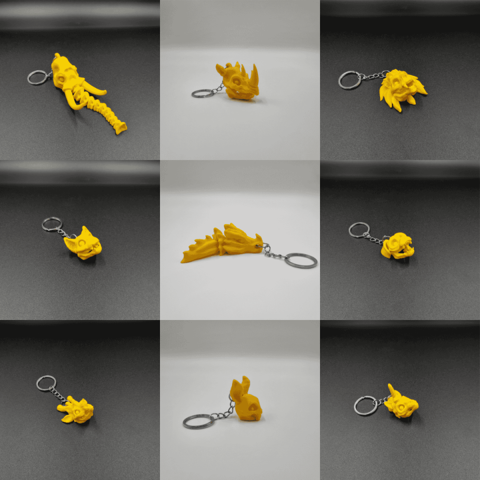 İskelet Hayvan Figürlü Anahtarlık