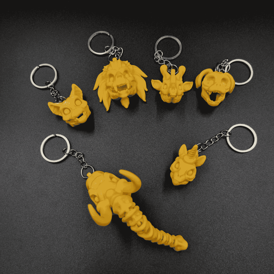 İskelet Hayvan Figürlü Anahtarlık