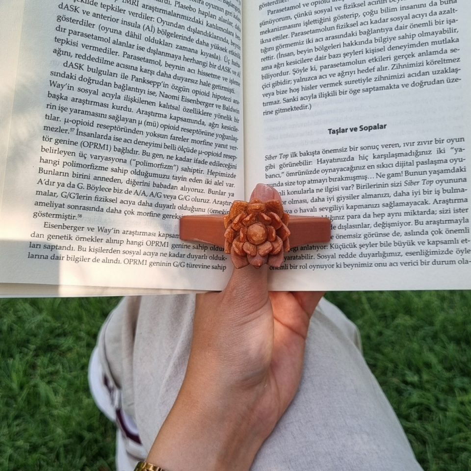 Çiçek Motifli Okuma Yüzüğü