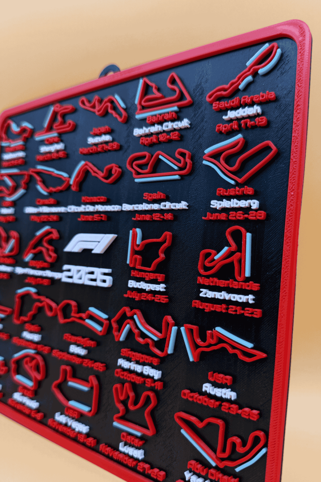 F1 Haritalı Takvim