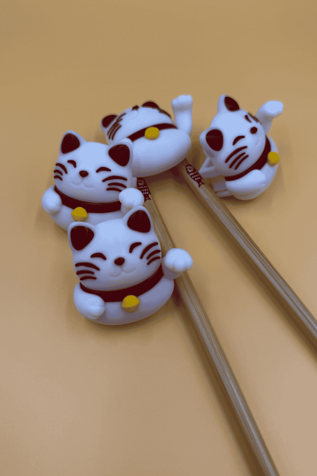 Şans Kedisi Chopstick Tutma Aparatı (4'lü)
