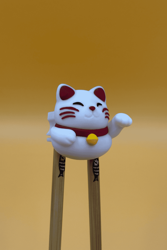 Şans Kedisi Chopstick Tutma Aparatı (4'lü)